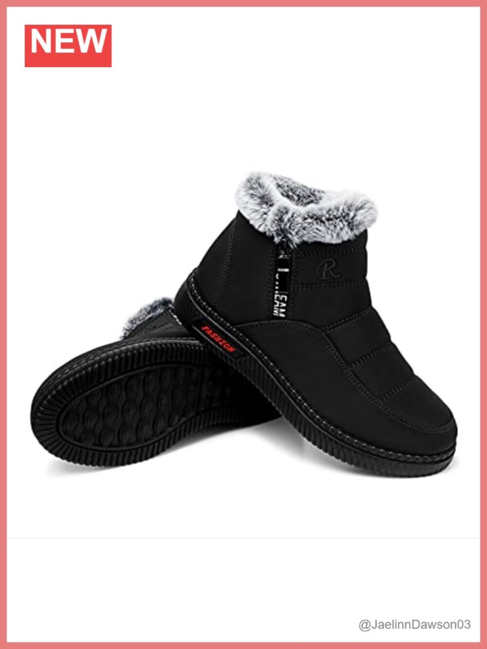 Waterproof Ankle Snow Boots Faux Fur Lined Winter Shoes